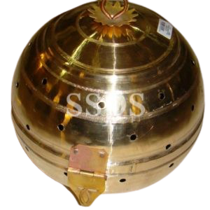 BRASS AKASHA DEEPAM 23X10.5 INC